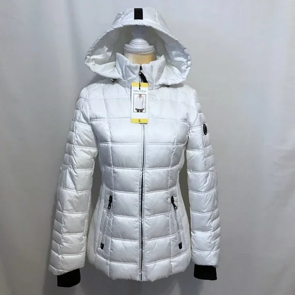 Nautica NWT White Puffer Water Resistant Jacket Women Various - Picture 1 of 16